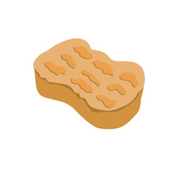 Shower sponge. Clean and hygiene concept. Trendy Vector illustrations. Flat style. Isolated on white background