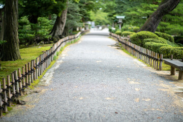石川県金沢市にある兼六園周辺の風景 Scenery around Kenrokuen Garden in Kanazawa City, Ishikawa Prefecture, Japan.