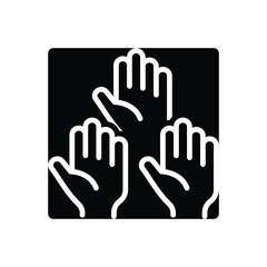 Black solid icon for contribution