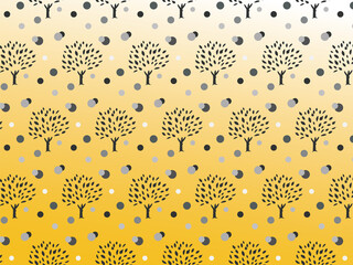 Autumn Color Tree and Dot Pattern Background