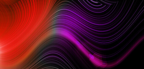 Bright neon glowing abstract wavy pattern. Dynamic motion background