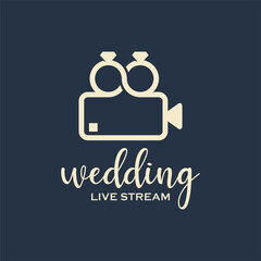 Ring connect wedding and cinema camera logo design with business card