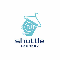 Towel and hanger fast laundry delivery logo design