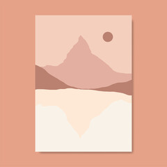 Naklejka na ściany i meble Vector Hand drawn of abstract backgrounds on a mountain theme.