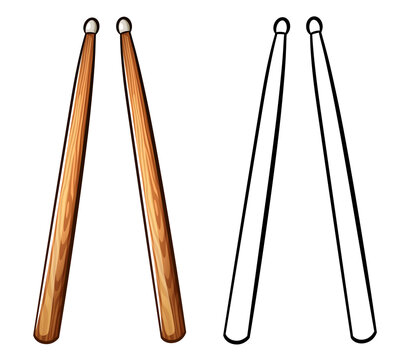 pair of drumsticks vector illustration