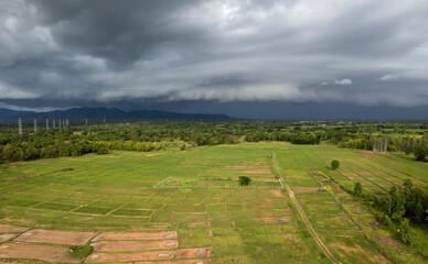 Storm clouds with the rain. Nature Environment Dark huge cloud sky black stormy cloud