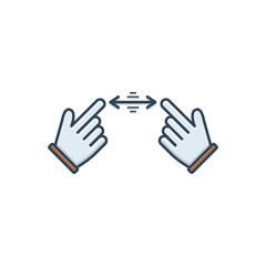 Color illustration icon for gestures 
