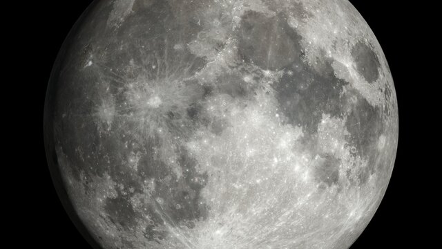 La lune - haute d&eacute;finition - Rendu 3D - Texture fournie par la Nasa