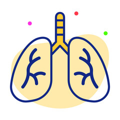 Lunges Healthcare Medical, vector graphic Illustration Icon.