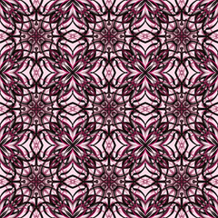 Seamless abstract geometric floral monochrome surface pattern