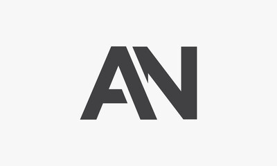 AN letter logo modern concept isolated on white background.