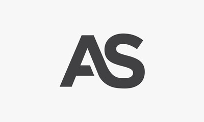 AS letter logo modern concept isolated on white background.