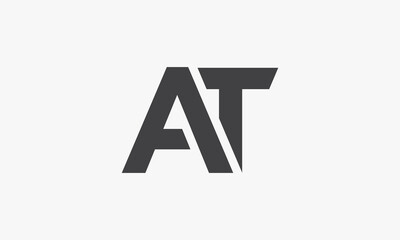 AT letter logo modern concept isolated on white background.