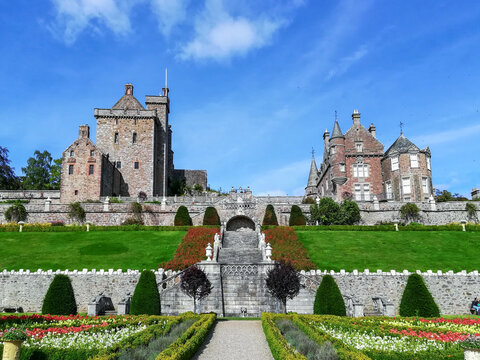 Drummond Castle and it's beautiful Gardens in Perthshire, Scotland.