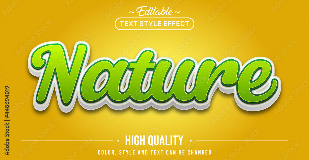 Aufkleber Editable text style effect - Green Nature text style theme. Graphic Design Element.