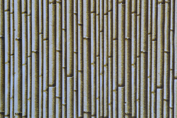 White painted bamboo fence. Close-up of bamboo texture. Wooden background from natural materials.