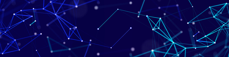 Polygonal background with dots and lines. Network connection structure. Science and technology. 3d