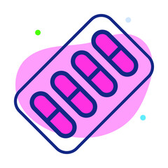 Pills Healthcare Medical, vector graphic Illustration Icon.