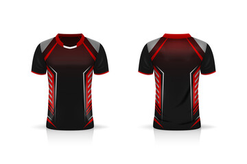 Specification Soccer Sport , Esport Gaming T Shirt Jersey template. mock up uniform . Vector Illustration design