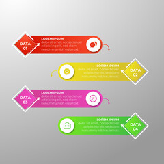 Modern 4 Step Business Infographic Design Template