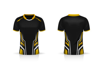 Specification Soccer Sport , Esport Gaming T Shirt Jersey template. mock up uniform . Vector Illustration design