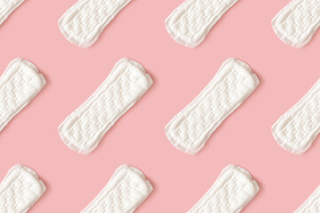 Feminine pads. Feminine hygiene pattern.