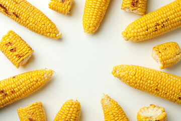 Concept of tasty food with grilled corn