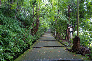 石川県白山市の白山神社周辺の風景 Scenery around Hakusan Shrine in Hakusan City,...