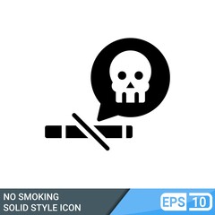 No smoking glyph style icon. World No Tobacco Day. Vector illustration isolated on white background