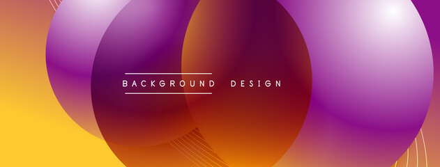 Gradient circles with shadows. Vector techno abstract background. Modern overlapping forms wallpaper background, design template