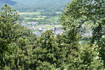 日本　群馬の名所　真田の城　名胡桃城と周辺の風景