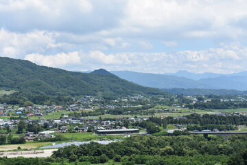 日本　群馬の名所　真田の城　名胡桃城と周辺の風景