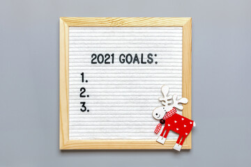 Text 2021 Goals Motivational Quotes Message Felt Board Deer Gray