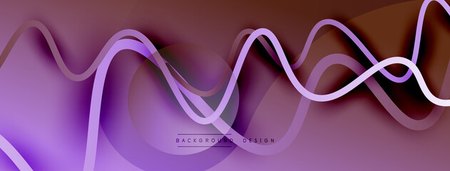 Abstract gradient background with wave line with shadow effect. Geometric composition. 3D shadow effects and fluid gradients