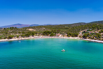 Fototapeta na wymiar Aerial View of the Psili Ammos beach, at Thassos island, Greece
