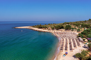Fototapeta na wymiar Aerial View of the Psili Ammos beach, at Thassos island, Greece