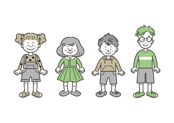 子ども　男女　4人