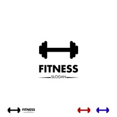 Fitness logo design,flat icon template, barbell logo design on isolated background, graphic element
