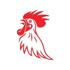 Rooster Line Logo Sports Premium Design Vector Illustration Icon © vectorfarmer