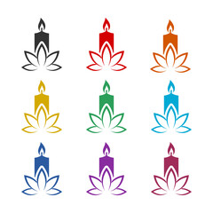Aroma candles color icon set