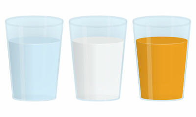 飲み物の入ったグラス・コップのベクターイラスト