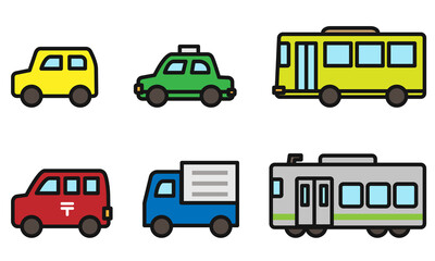 It is vector.Vehicle outline icon set.