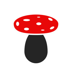 Vector illustration of red mushroom.