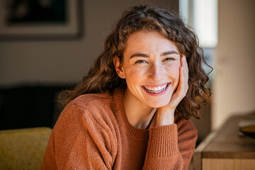 Portrait of happy young woman