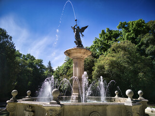 Fuente de la fama en el parque del Campo Grande en Valladolid, España