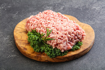 Raw pork minced meat for cooking