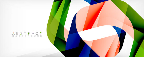 Geometric abstract background - multicolored abstract shapes on white. Vector Illustration For Wallpaper, Banner, Background, Landing Page