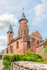 View at the Church of Saint Pierre in Collonges la Rouge - France.