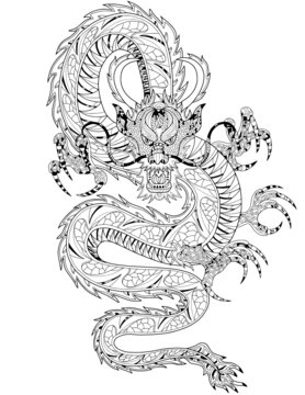 Chinese Dragon with Big Claws coloring page