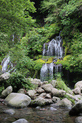 waterfall in the mountains